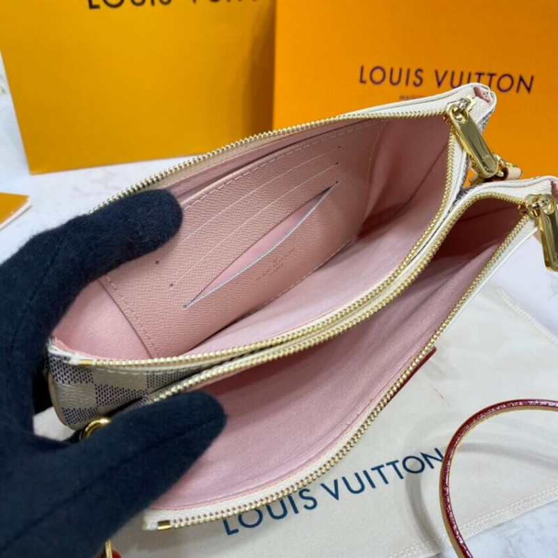 Louis Vuitton Damier Azur Double Zip Pochette (SHF-p269jg) – LuxeDH