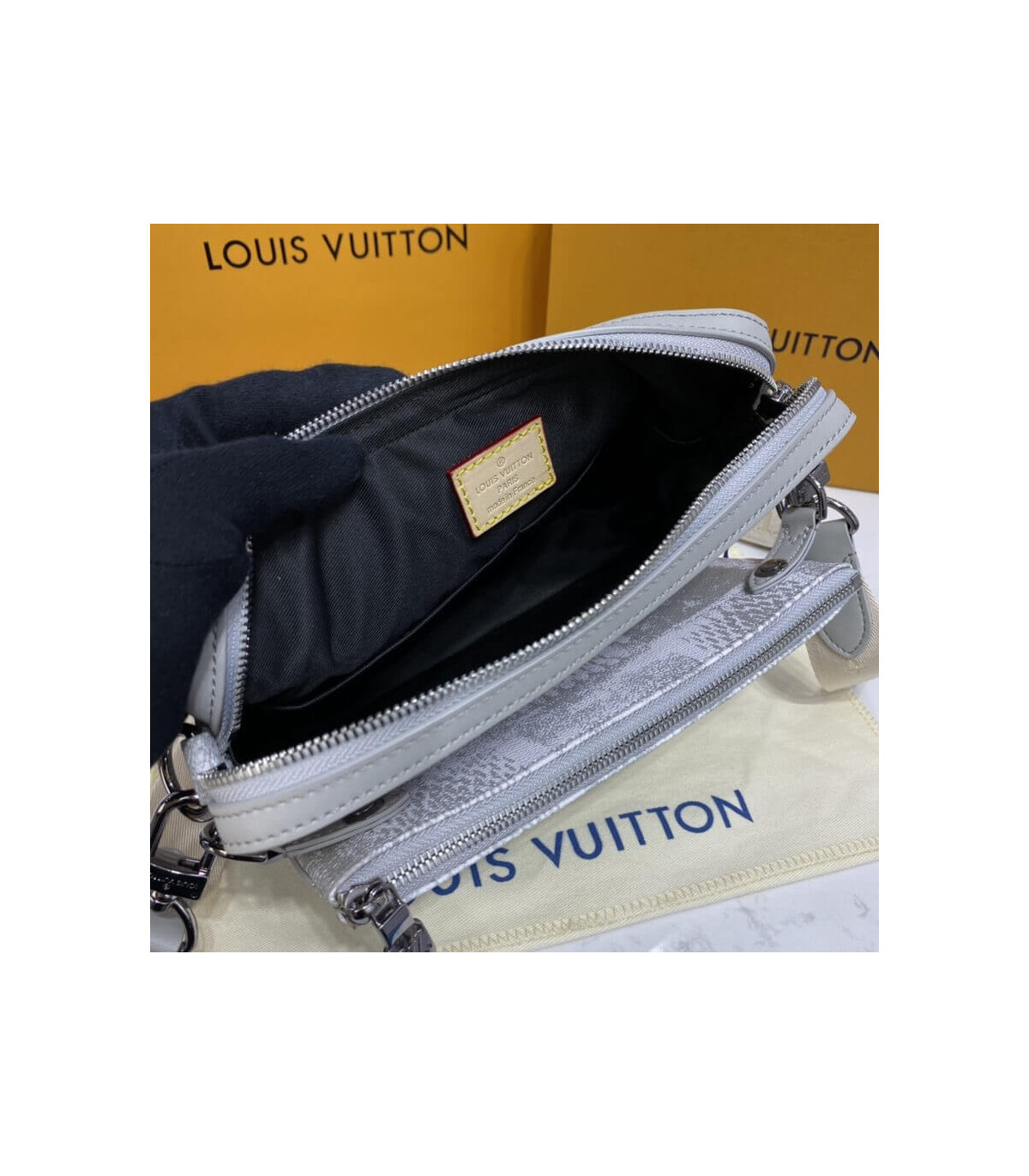 Louis Vuitton LV Trio messenger damier canvas Grey ref.955076