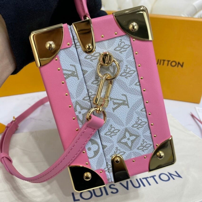 M45673 Louis Vuitton Monogram Coated Coffret Trésor 20 Valisette Trésor-Pink