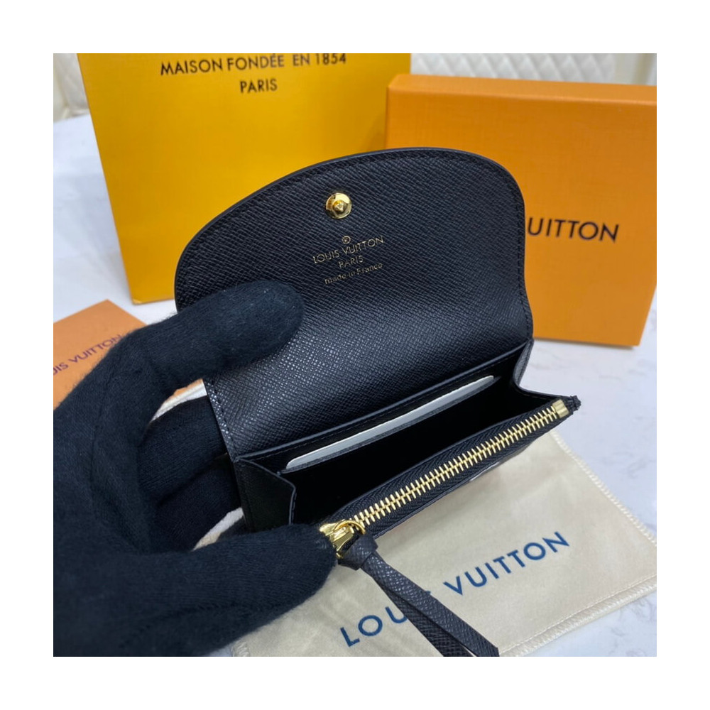 Louis Vuitton Rosalie Coin Purse Black M80755 Size 11cm 