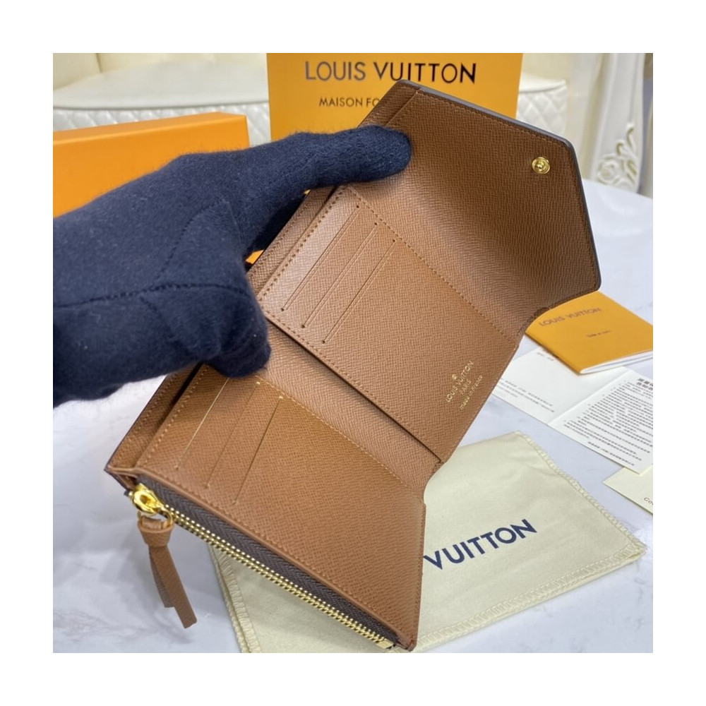 Victorine cloth wallet Louis Vuitton Brown in Cloth - 32664592