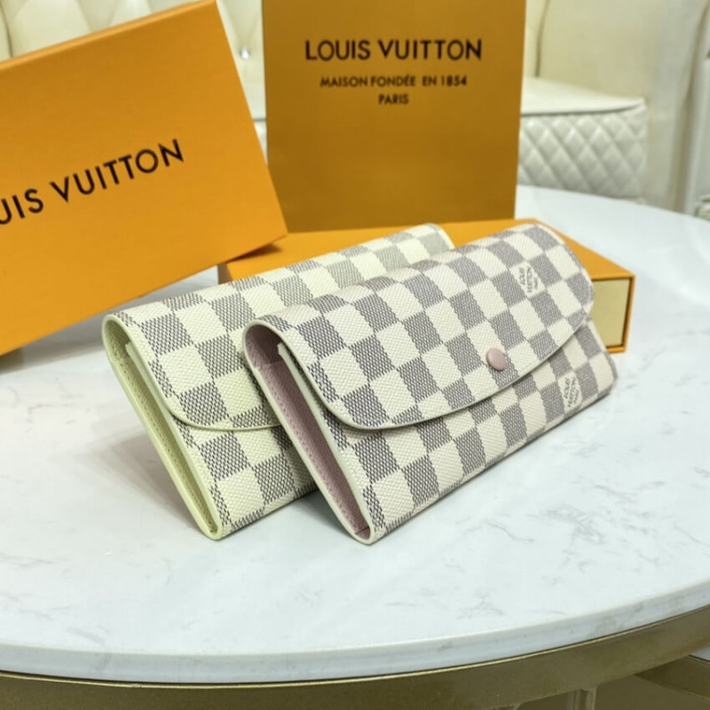 Emilie cloth wallet Louis Vuitton Beige in Cloth - 23673939