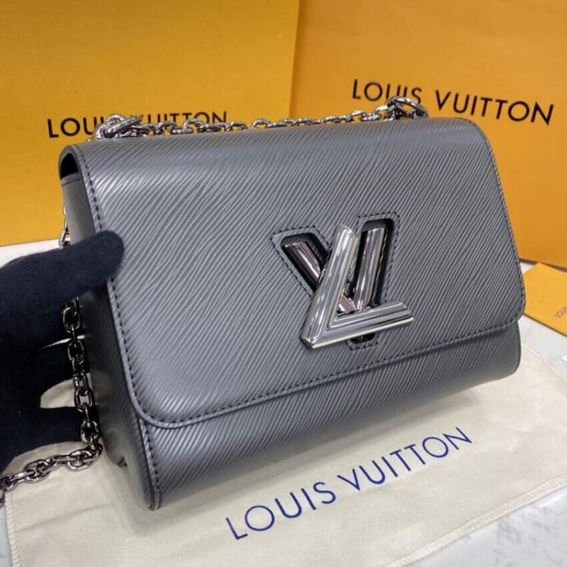 Louis Vuitton Grey Etain Epi Leather Twist MM Crossbody Bag