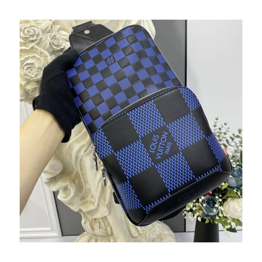 Louis Vuitton LV avenue slingbag infini 3D Blue Leather ref.251352