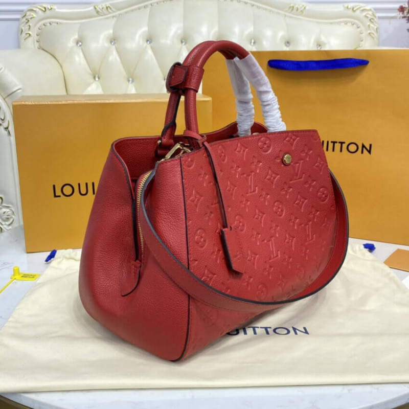 Montaigne vintage leather handbag Louis Vuitton Red in Leather - 30090825