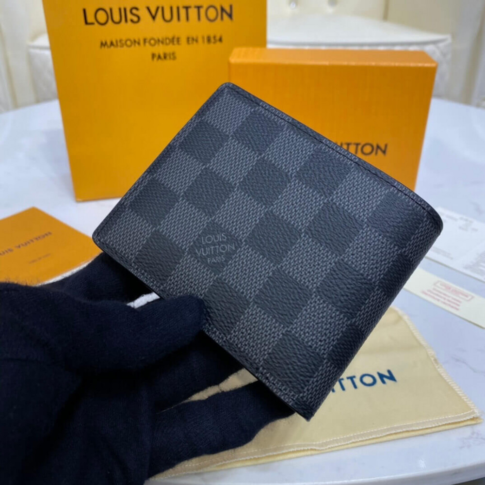 Brand New Louis Vuitton Multiple Wallet Damier Graphite Neon LV N64434  带防伪二维码, 名牌, 手袋及銀包- Carousell
