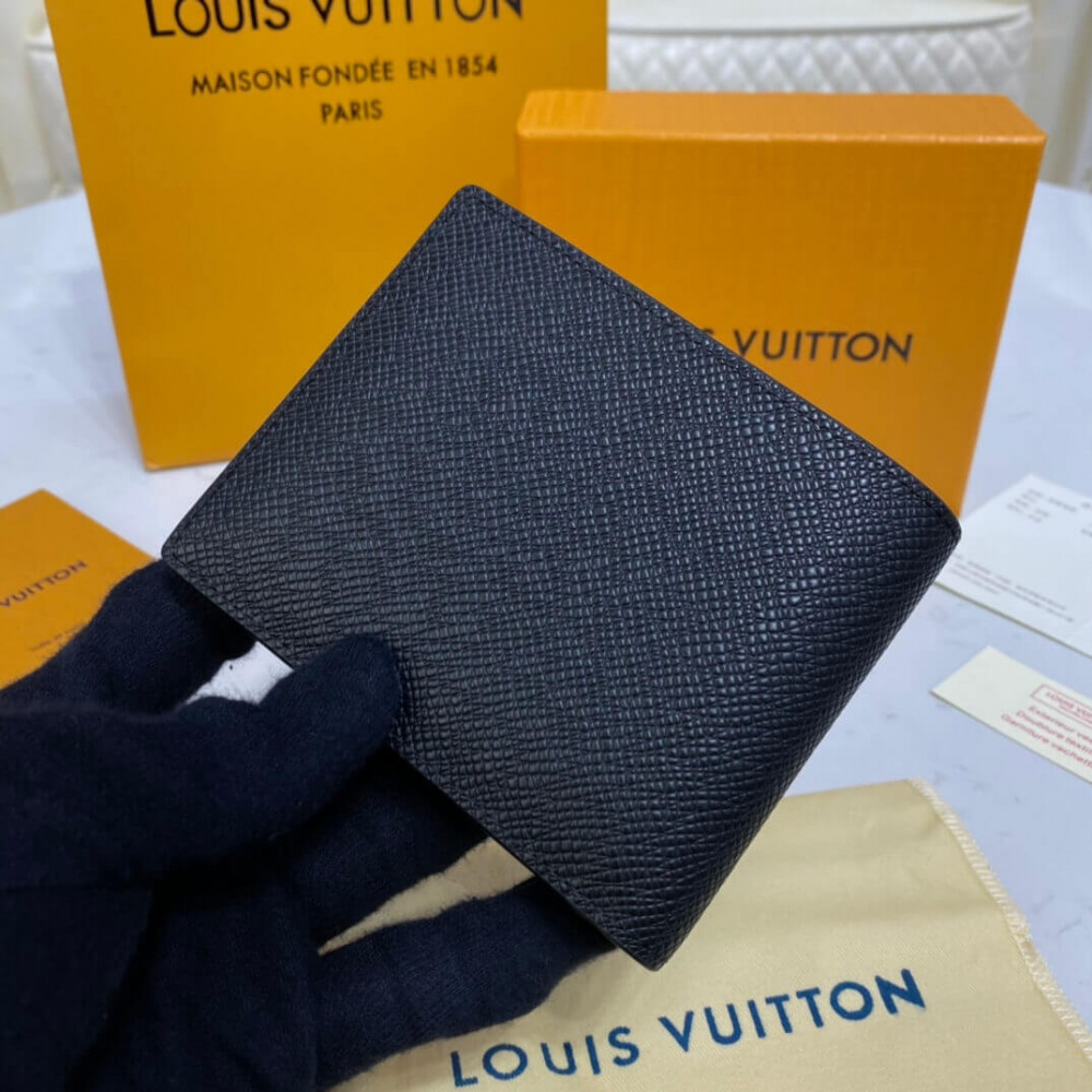 Louis Vuitton Multiple Wallet Taiga Leather Black 1458632