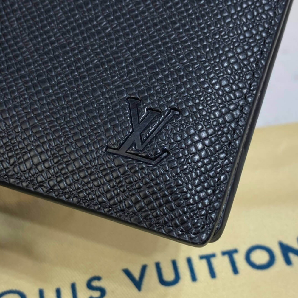 Louis Vuitton Multiple Wallet Taiga Leather Black 1458632