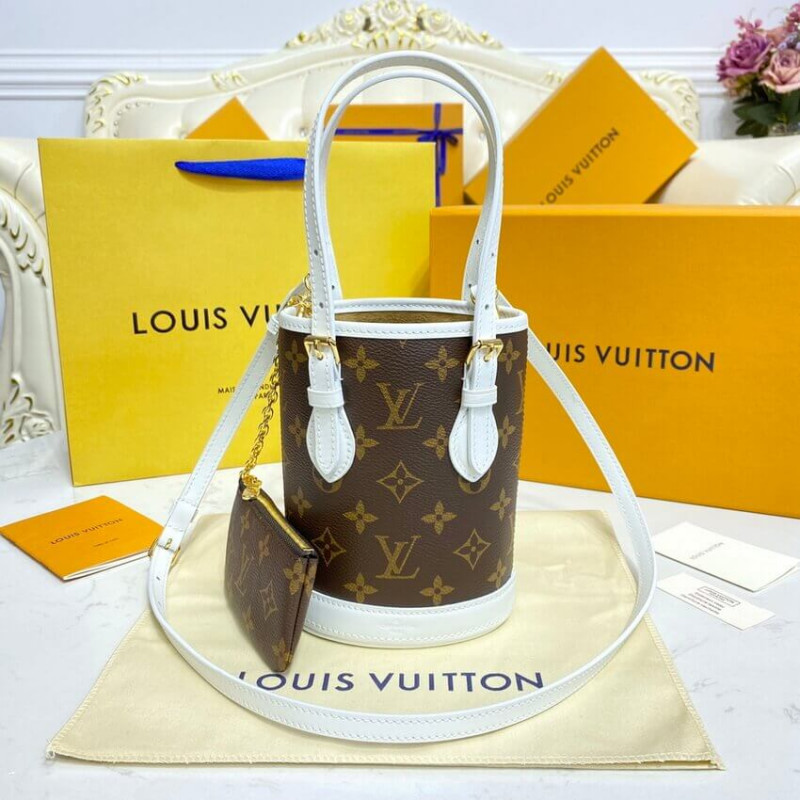 Authenticated Used Louis Vuitton LOUIS VUITTON Nano Bucket Shoulder Bag  M81489 LV Match Collection Monogram Brown 