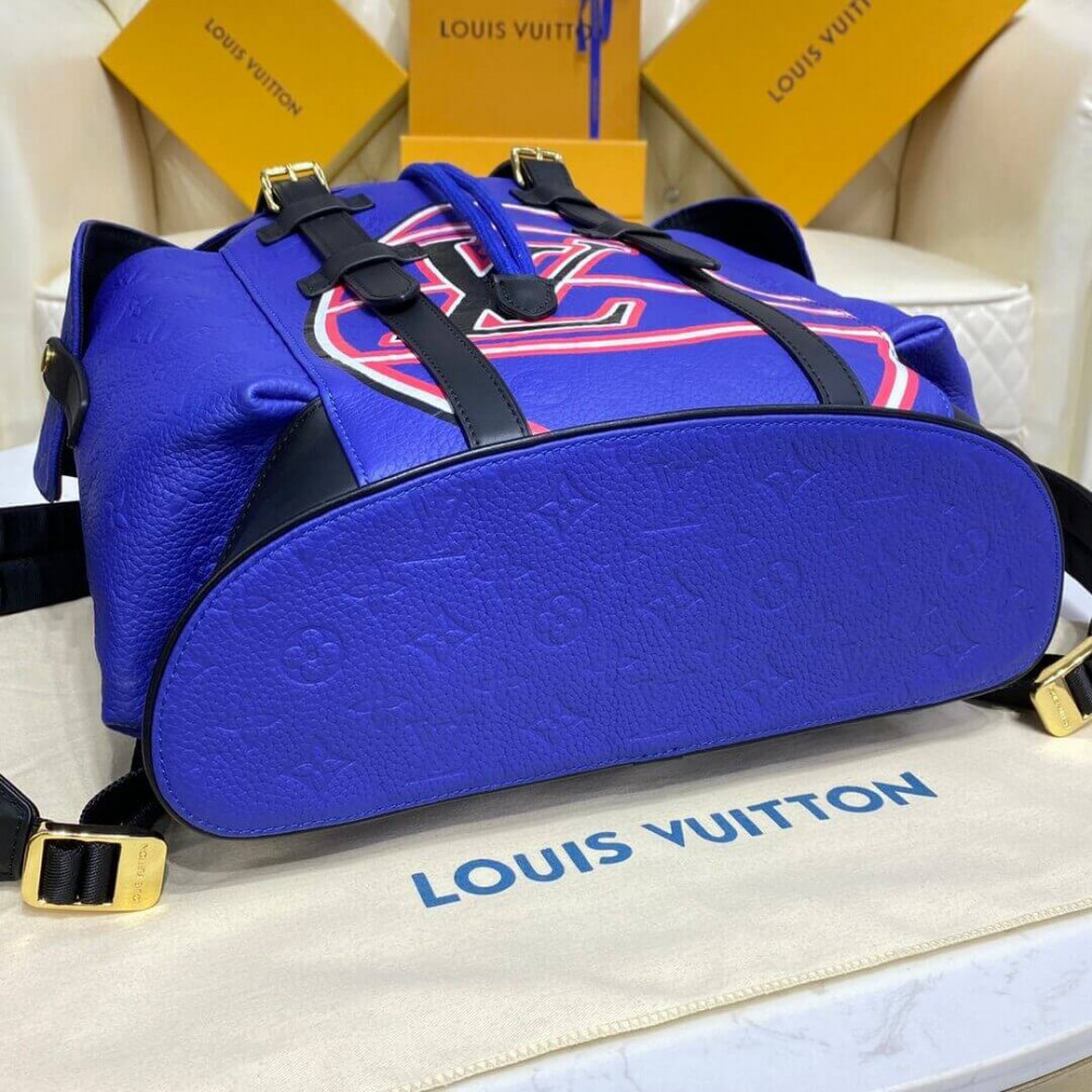 Louis Vuitton LV Christopher backpack MM new Blue ref.652878