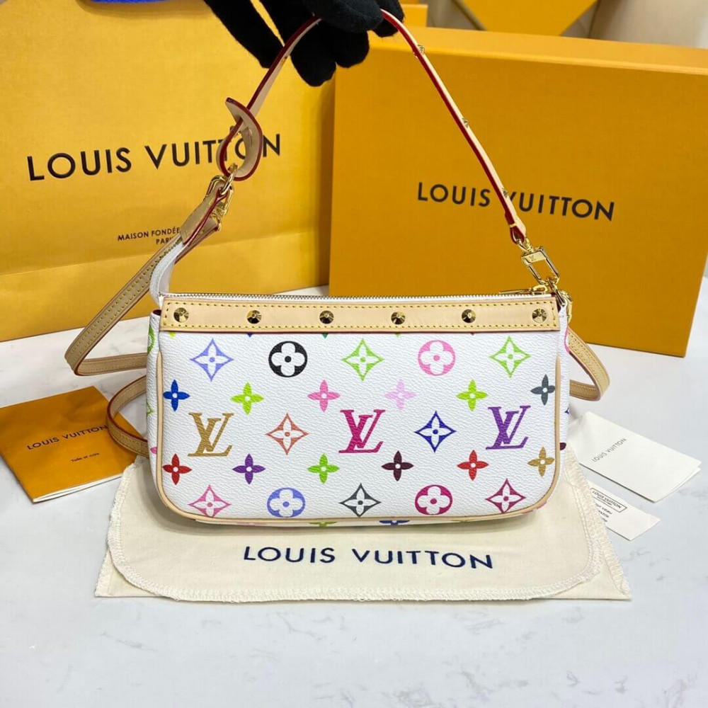 LOUIS VUITTON Monogram Multicolor Pochette Accessoires Pouch White M92649  32259 ref.691126 - Joli Closet