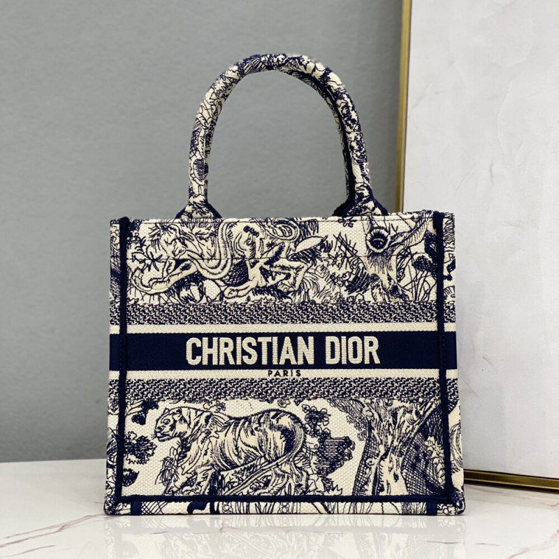 Christian Dior Small Book Tote Bag 26cm Toile De Jouy Reverse ...