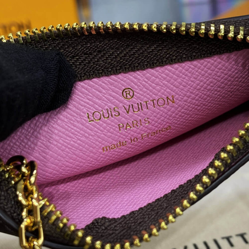 LOUIS VUITTON Monogram 2022 Christmas Animation Paris Bag Charm Key Ring  Pink 1300695