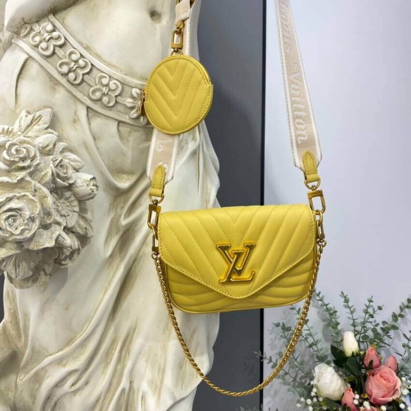 Multi-pochette new wave leather crossbody bag Louis Vuitton Yellow in  Leather - 34688772