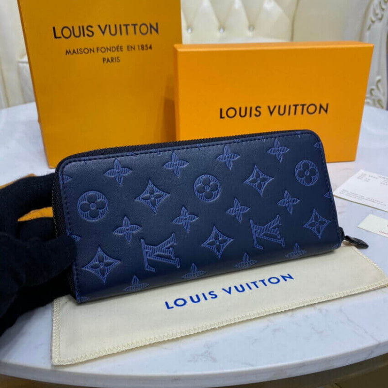 Louis Vuitton Zippy Wallet Vertical Navy blue Cloth ref.910591 - Joli Closet