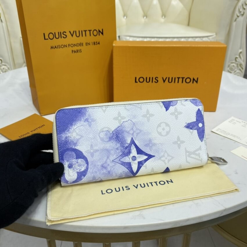 Louis Vuitton Zippy Wallet Vertical Navy blue Cloth ref.910591 - Joli Closet
