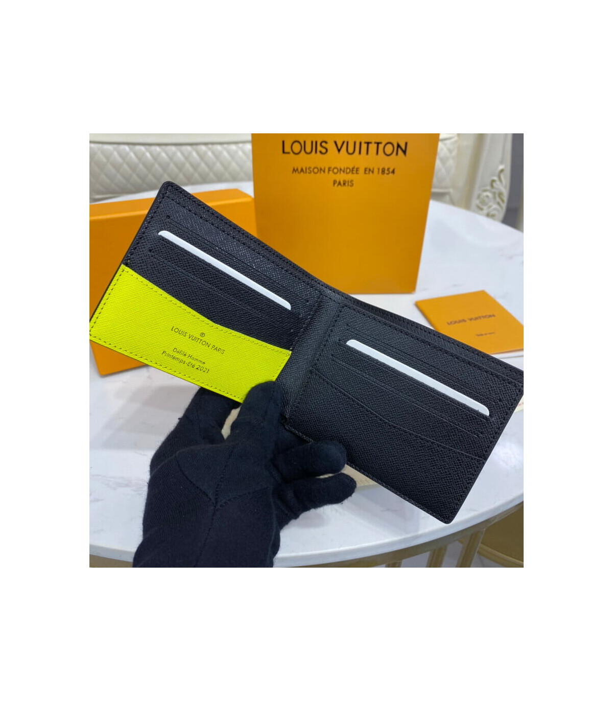 Louis Vuitton Slender系列Eclipse帆布對折短夾(M62294-黑灰), LV路易威登